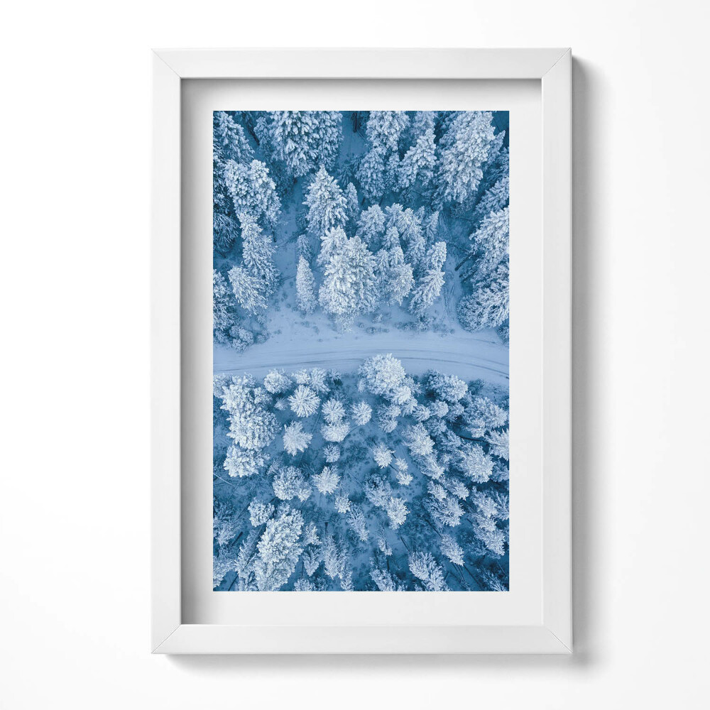 Keretezett kép Téli erdő hóval borítva