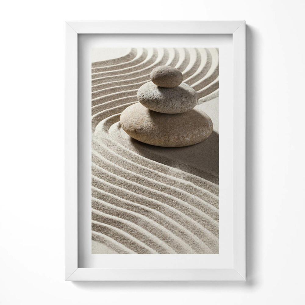 Keretezett kép Kavicsok homokban hullámok