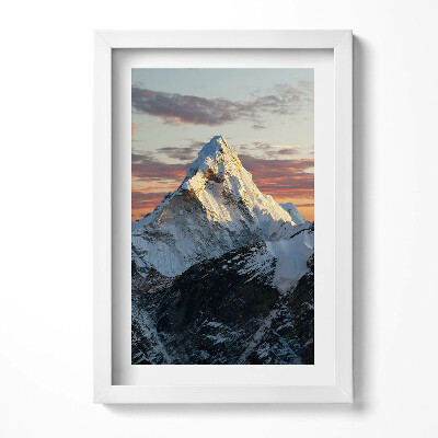 Keretezett kép Havas hegy csodás naplementében