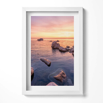 Keretezett kép Nyugodt tengerparti naplemente