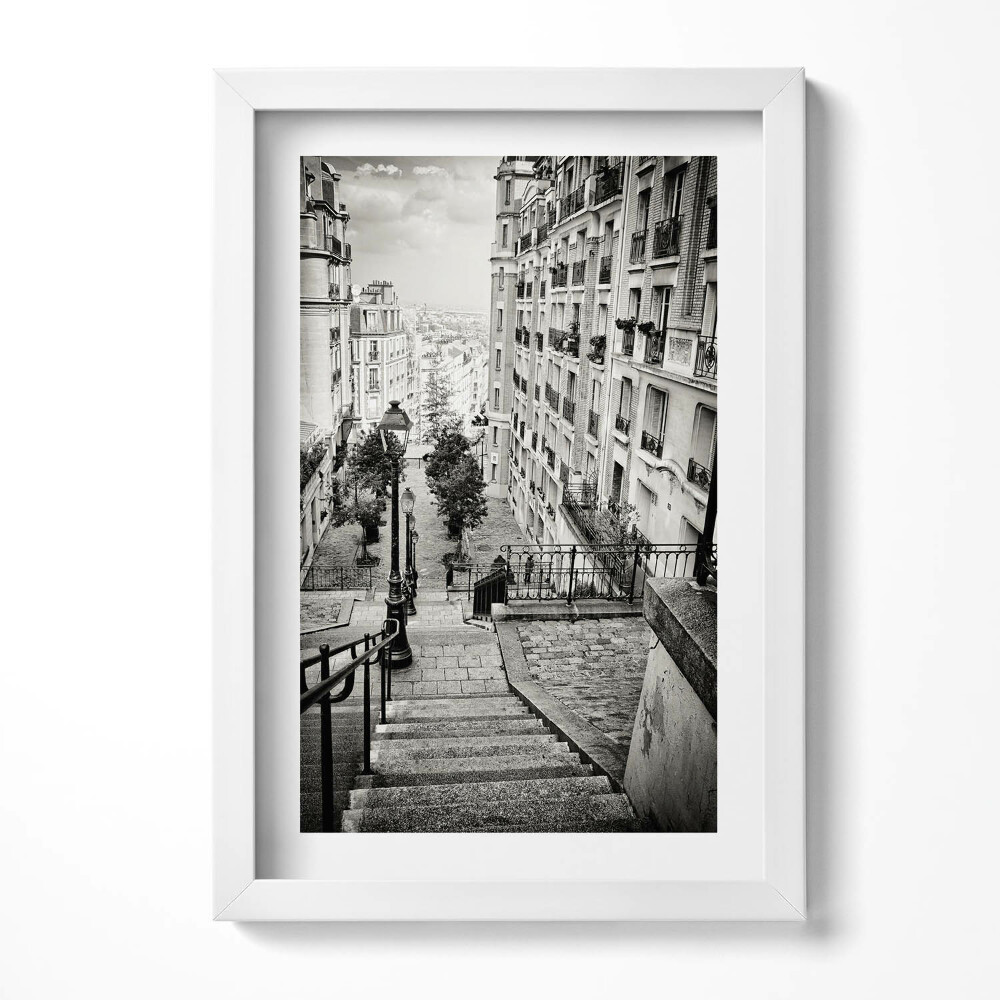 Keretezett kép Lépcsős utca városképpel