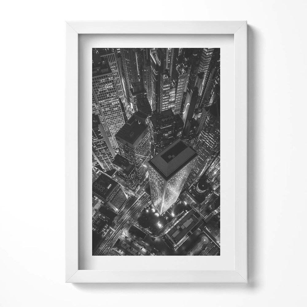 Keretezett kép Fekete-fehér városi táj