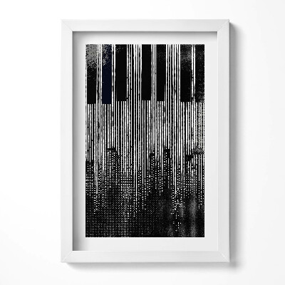 Keretezett kép Zongorabillentyűk és vonalak