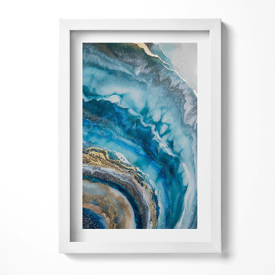 Keretezett kép Absztrakt kék és arany mintázat