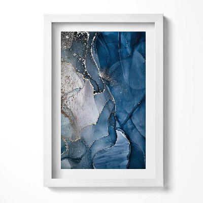 Keretezett kép Absztrakt kék és arany minták