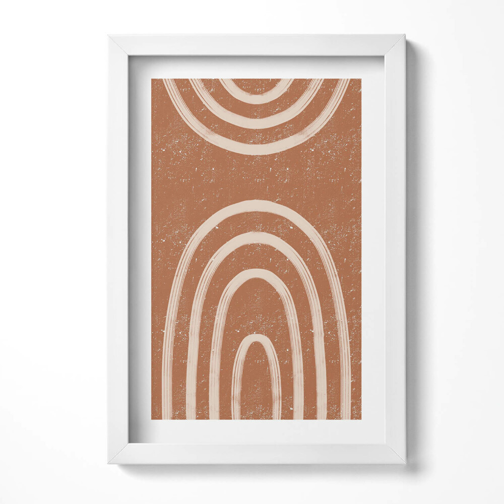 Keretezett kép Absztrakt ívek barna háttérrel