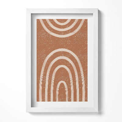 Keretezett kép Absztrakt ívek barna háttérrel