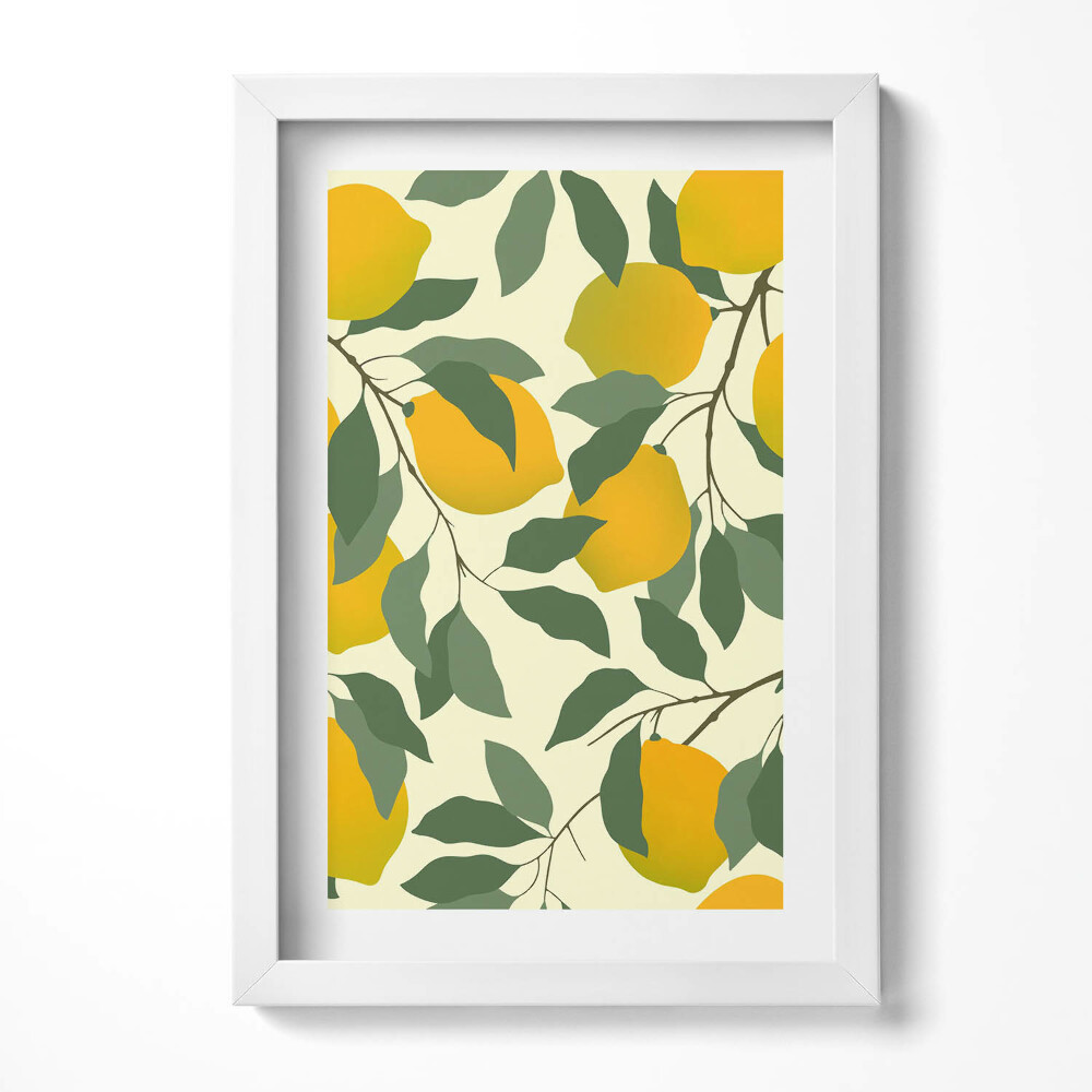 Keretezett kép Citromok és levelek mintája