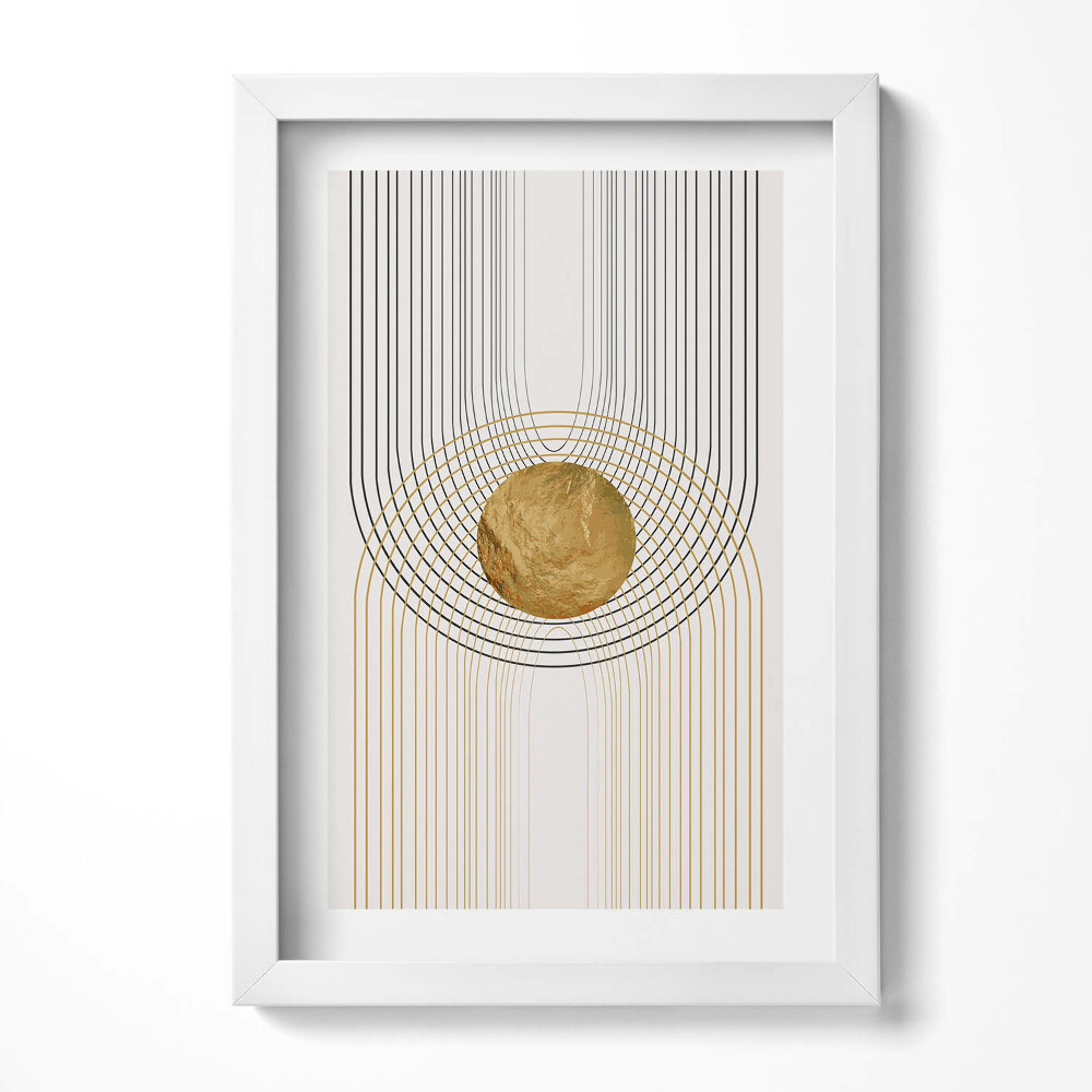 Keretezett kép Absztrakt arany kör és vonalak