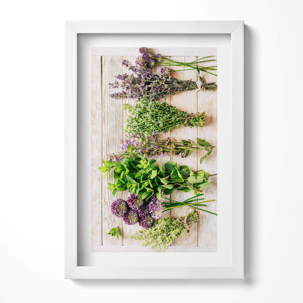 Keretezett kép Friss fűszernövények elrendezése