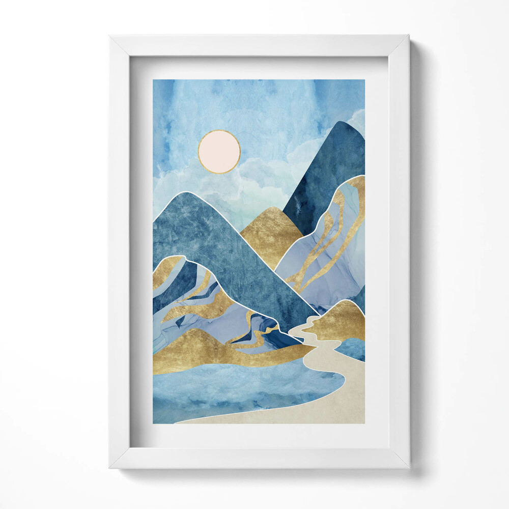 Keretezett kép Absztrakt hegyek és víz