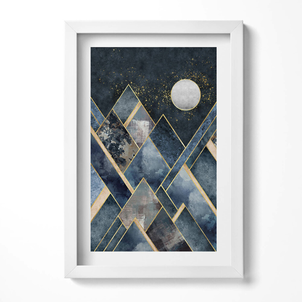 Keretezett kép Absztrakt hegyek és hold