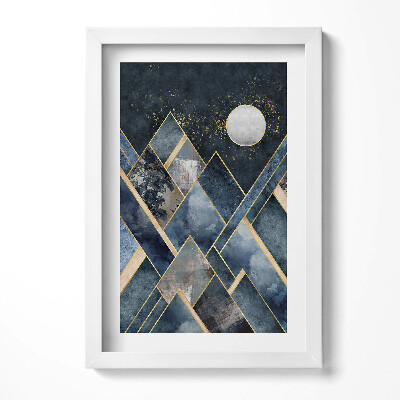 Keretezett kép Absztrakt hegyek és hold