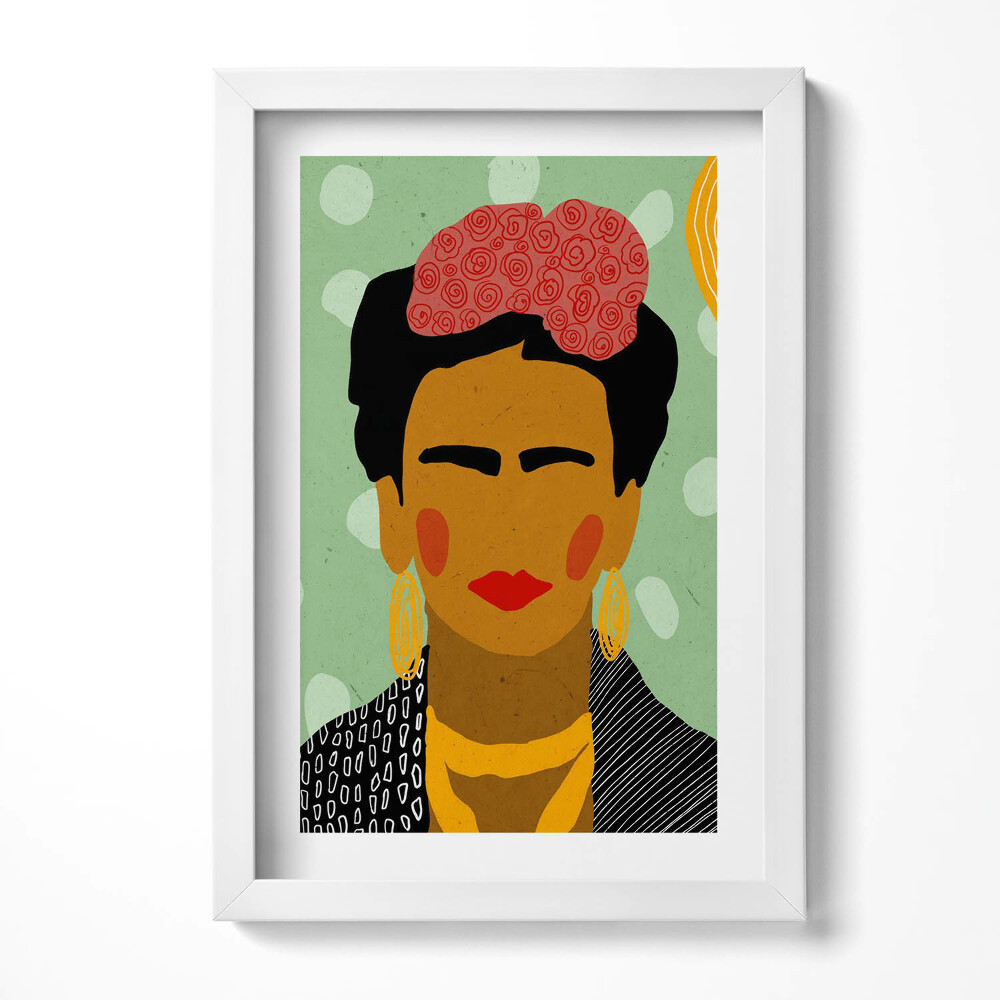 Keretezett kép Női portré élénk színek