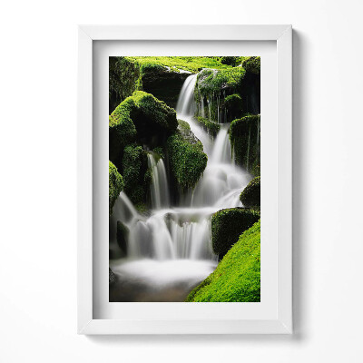 Keretezett kép Zöld moha és vízesések