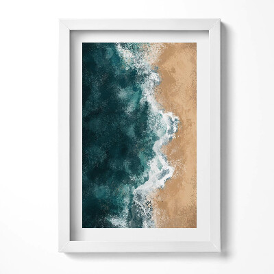 Keretezett kép Tengerparti táj hullámok és homok