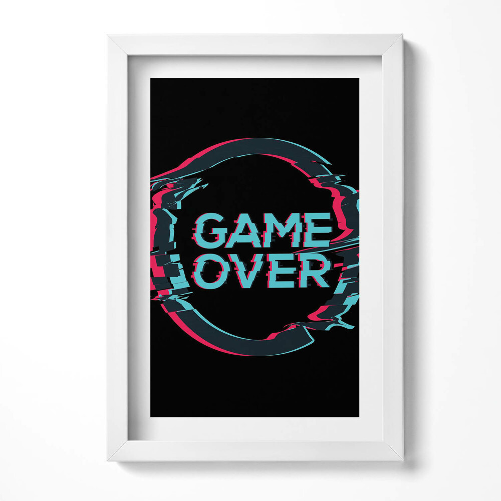 Keretezett kép Digitális stílusú "Game Over" felirat