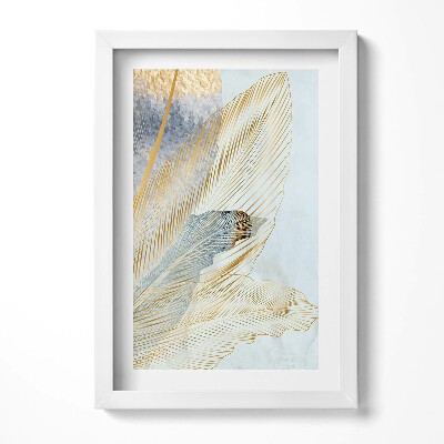 Keretezett kép Arany vonalakkal díszített levél