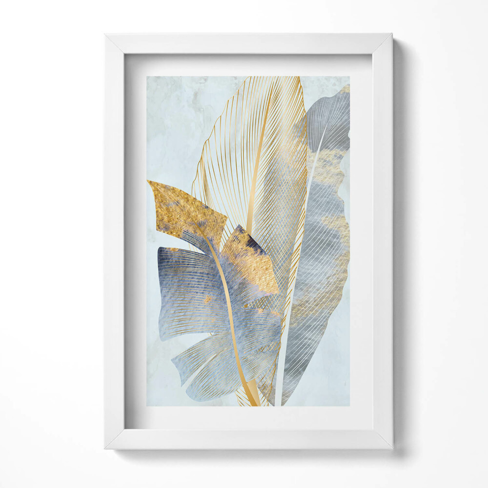 Keretezett kép Aranyozott levelek absztrakt kompozíciója