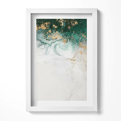 Keretezett kép Absztrakt zöld és arany mintázat