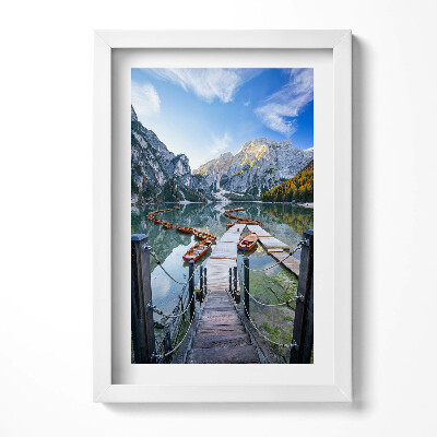 Keretezett kép Hegyek és tükörsima tó