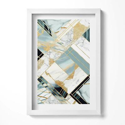 Keretezett kép Absztrakt geometriai mintázat arany részletekkel