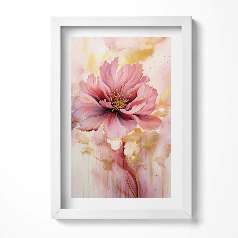 Keretezett kép Rózsaszín virág és lágy háttér