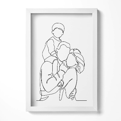 Keretezett kép Családi összetartozás vonalrajzban