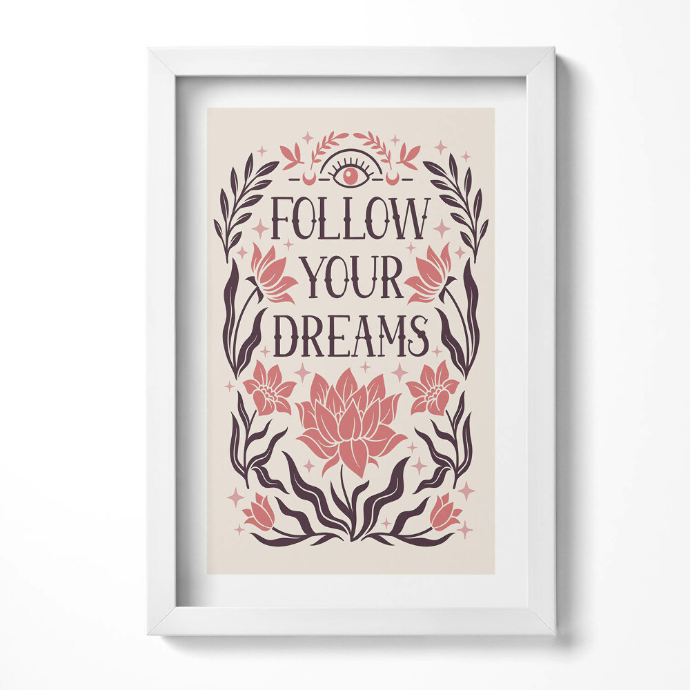 Keretezett kép Virágok és inspiráló üzenet