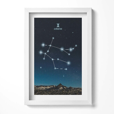 Keretezett kép Ikrek csillagkép éjszakai háttérrel