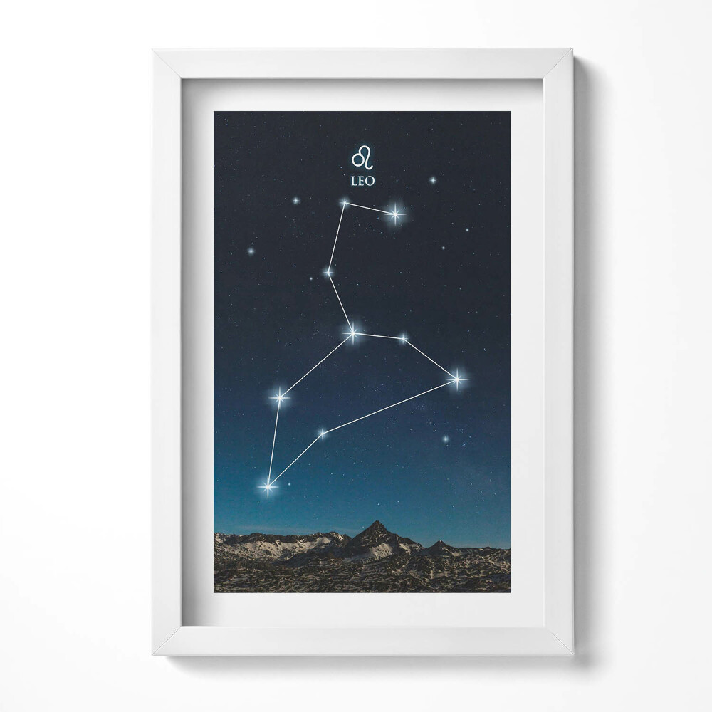 Keretezett kép Oroszlán csillagkép a csillagos égen