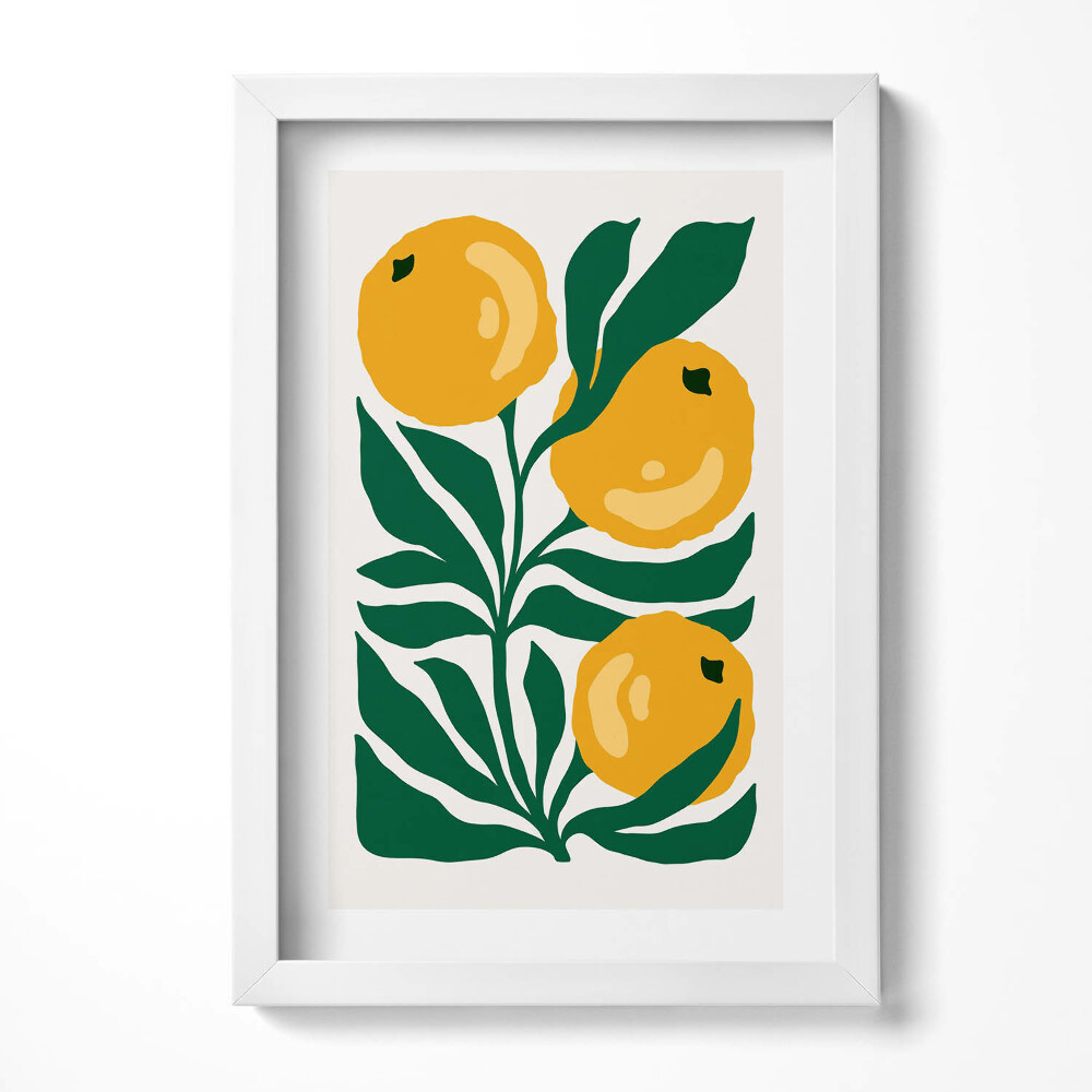 Keretezett kép Sárga citromok zöld levelekkel