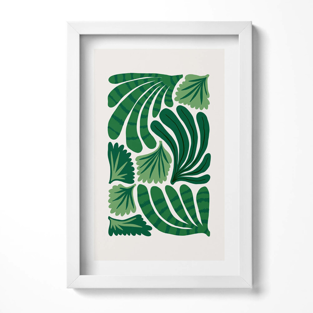 Keretezett kép Zöld levelek absztrakt mintázata