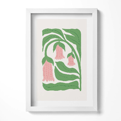 Keretezett kép Virágok és levelek absztrakt motívum