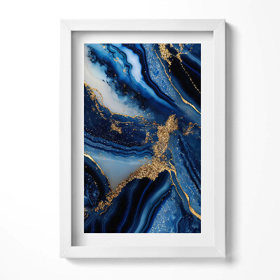 Keretezett kép Absztrakt kék és arany minták
