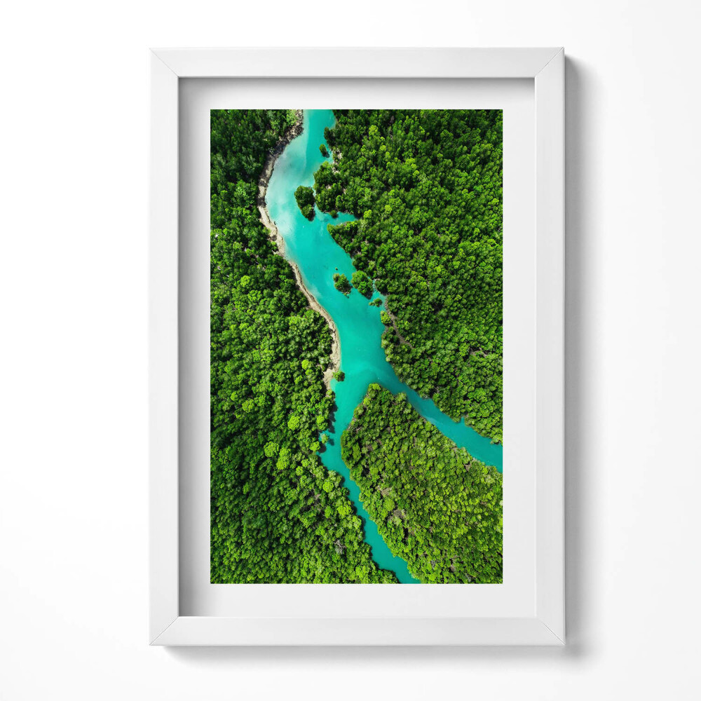 Keretezett kép Zöld erdő és kék folyó