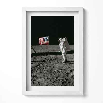 Keretezett kép Holdra szállás amerikai zászló
