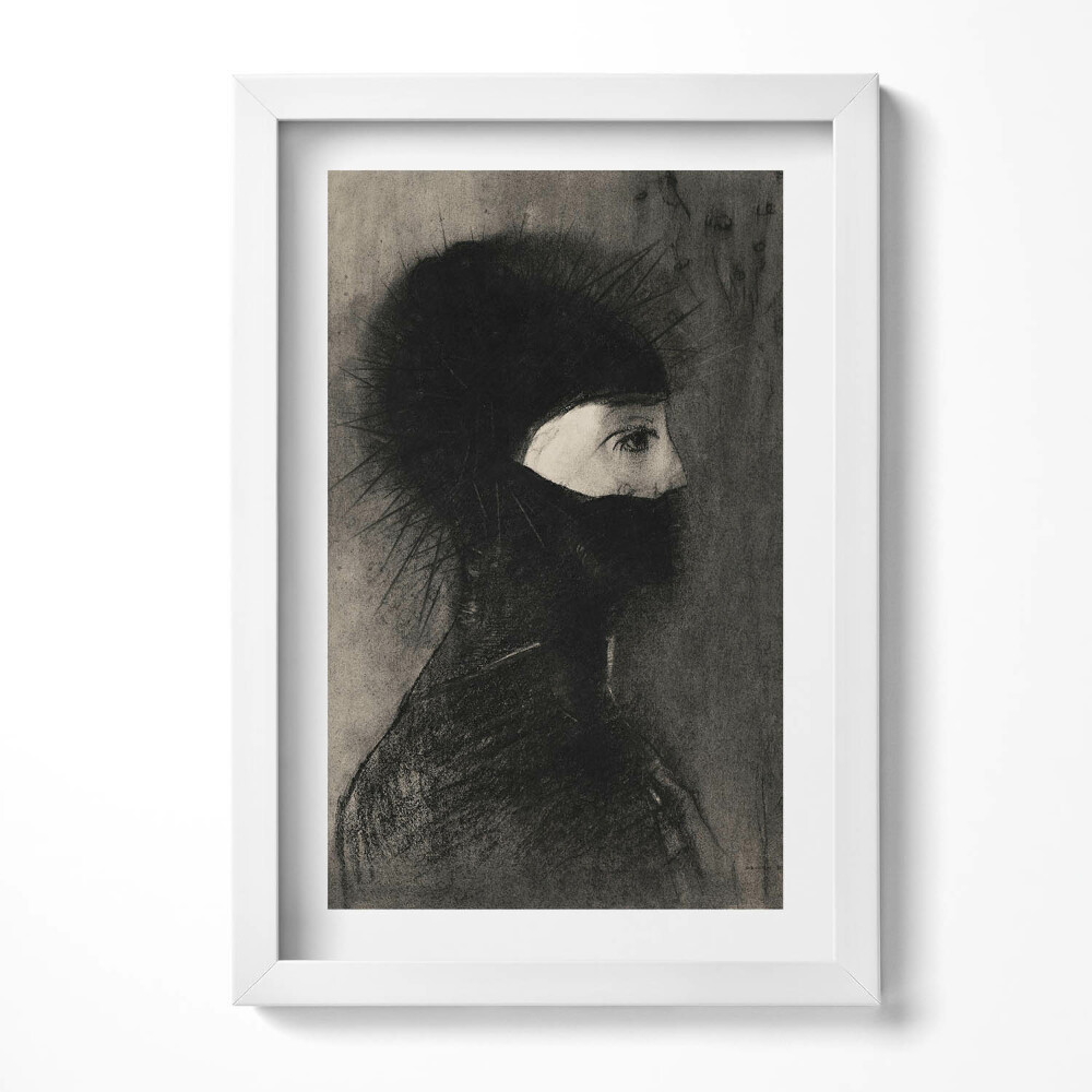 Keretezett kép Fekete-fehér portré tüskés fejdísz