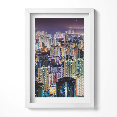 Keretezett kép Éjjeli városi táj fényekkel teli