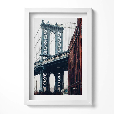 Keretezett kép Brooklyni híd és városi épületek