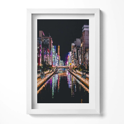 Keretezett kép Fényes városi táj éjszaka