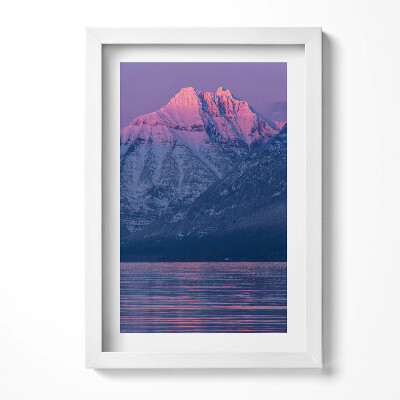 Keretezett kép Hegyek naplementében tükörkép a vízben