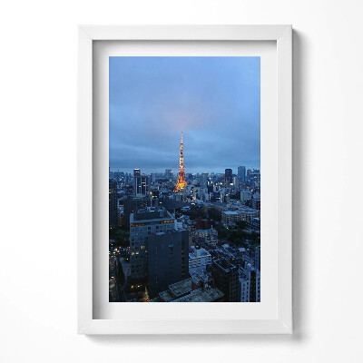 Keretezett kép Tokió városképe világító torony