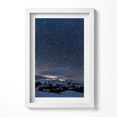 Keretezett kép Csillagos égbolt hegyek felett