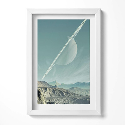 Keretezett kép Bolygók és hegyek tája