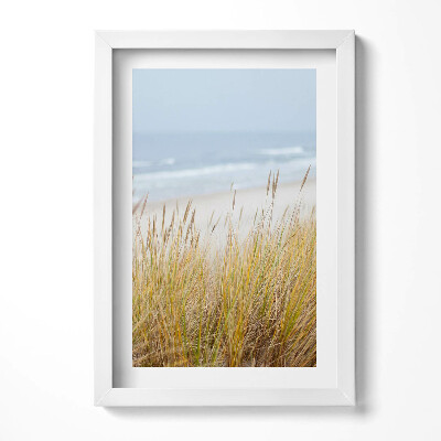 Keretezett kép Tengerparti fű és hullámok