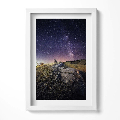 Keretezett kép Csillagos égbolt és hegyvidék