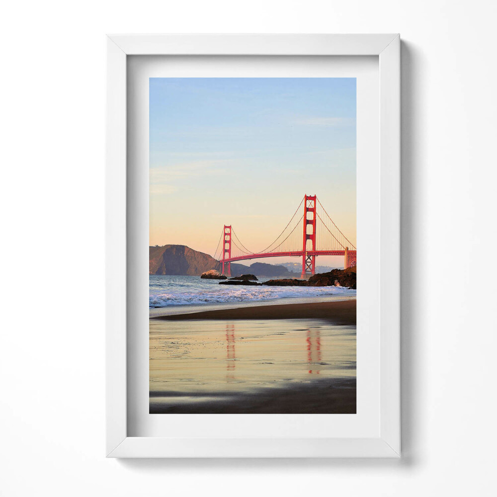 Keretezett kép Aranykapu híd naplementében