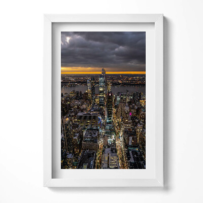 Keretezett kép Városi táj éjszaka fényekkel