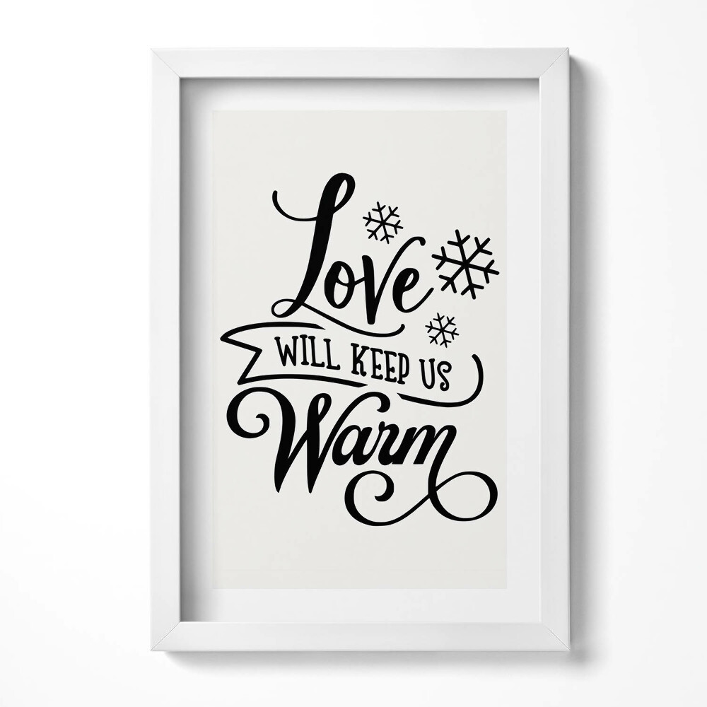 Keretezett kép Szeretet és hópehely motívum